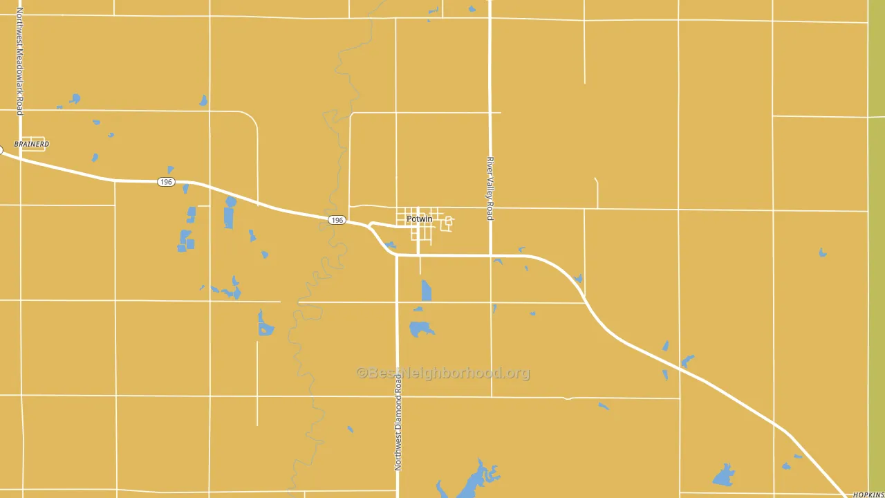 Potwin, KS block-group voter-turnout map