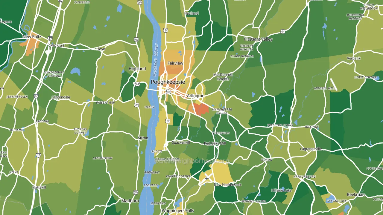 Poughkeepsie, NY block-group voter-turnout map