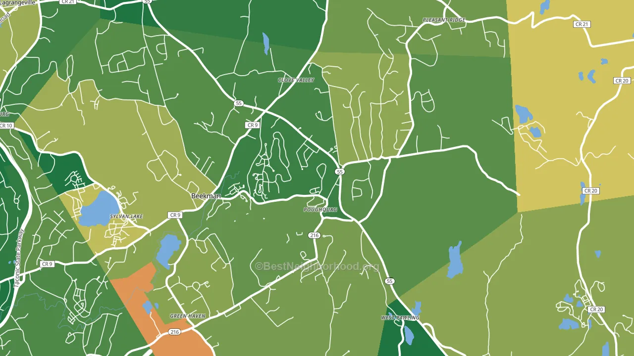 Poughquag, NY block-group voter-turnout map