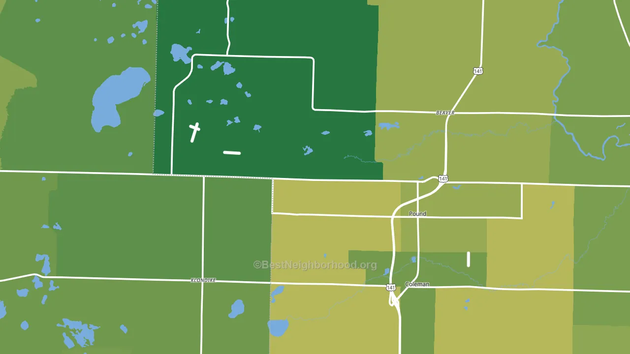 Pound, WI block-group voter-turnout map
