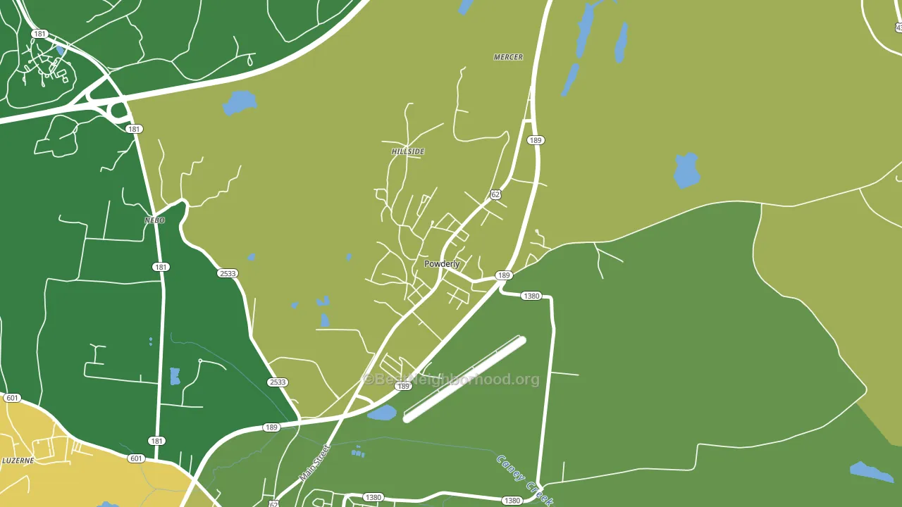 Powderly, KY block-group voter-turnout map