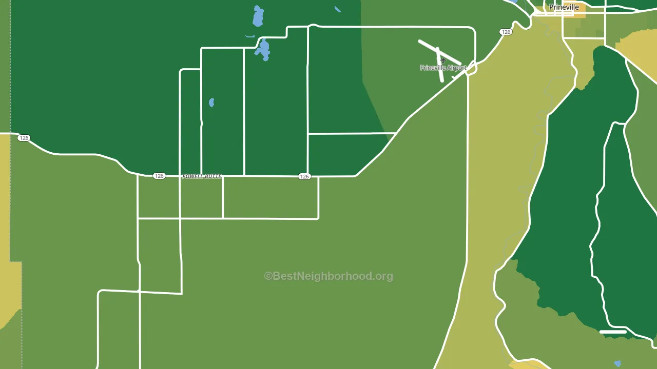 Powell Butte, OR block-group voter-turnout map