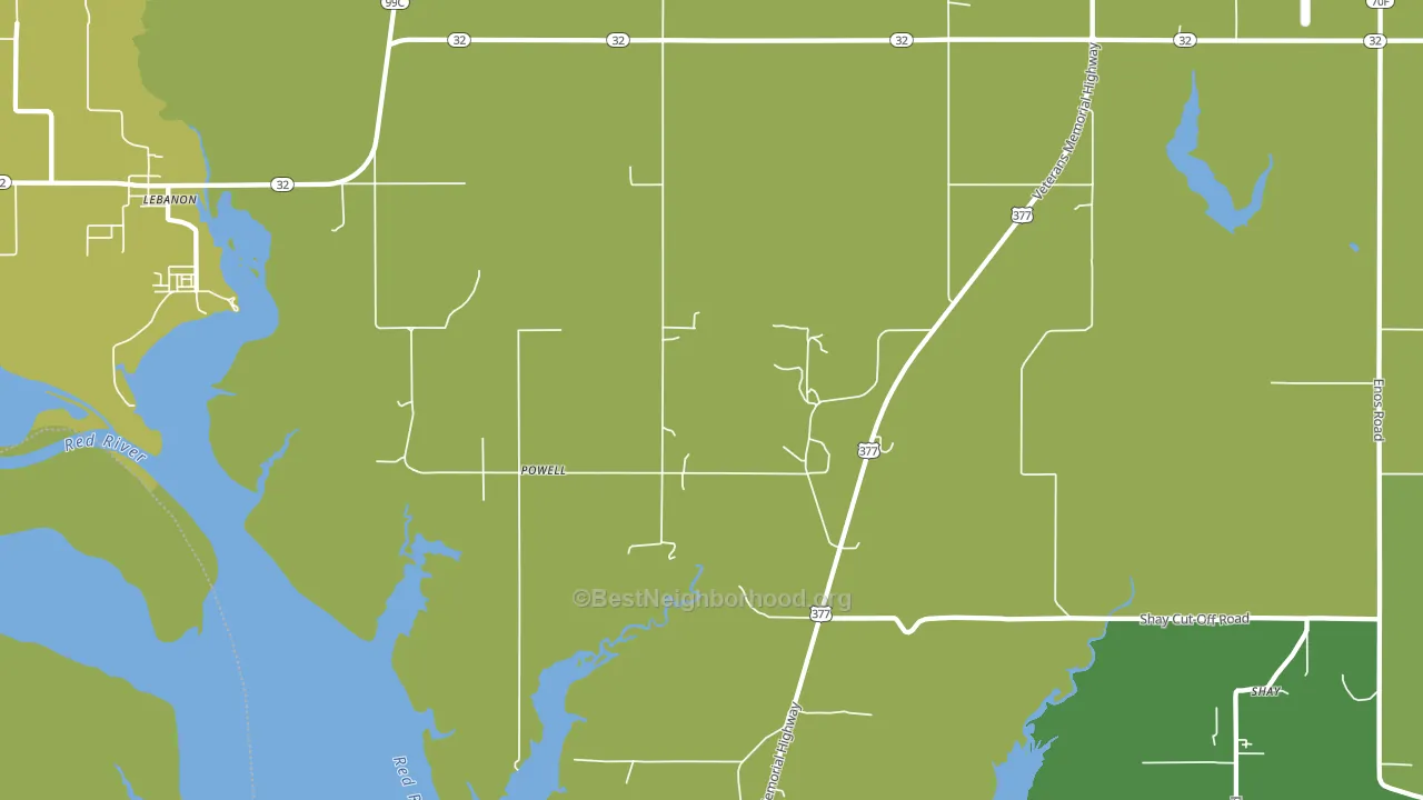 Powell, OK block-group voter-turnout map