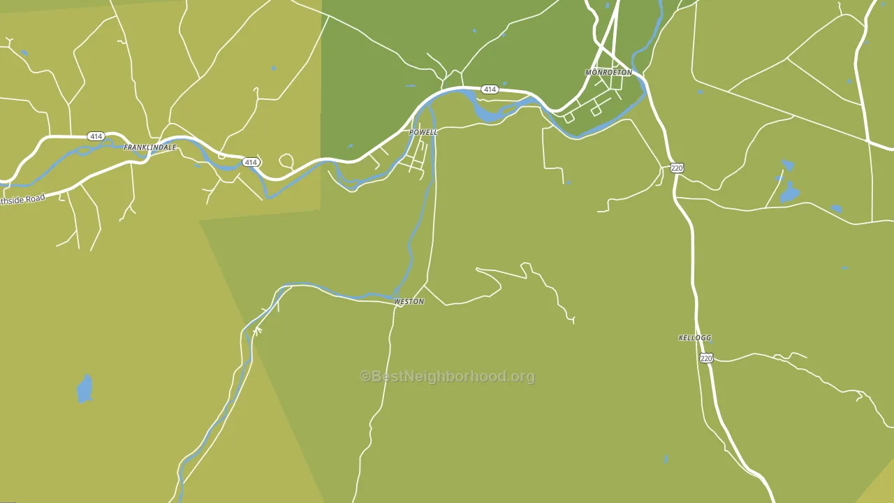 Powell, PA block-group voter-turnout map