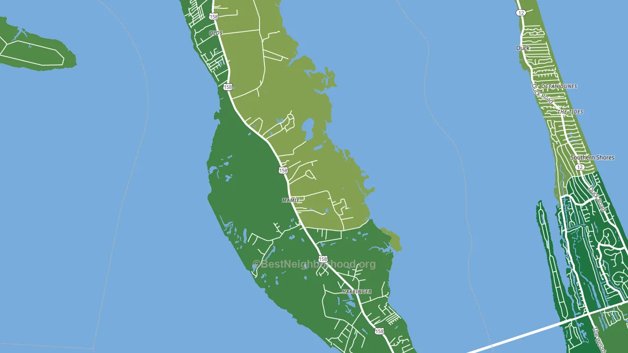 Powells Point, NC block-group voter-turnout map