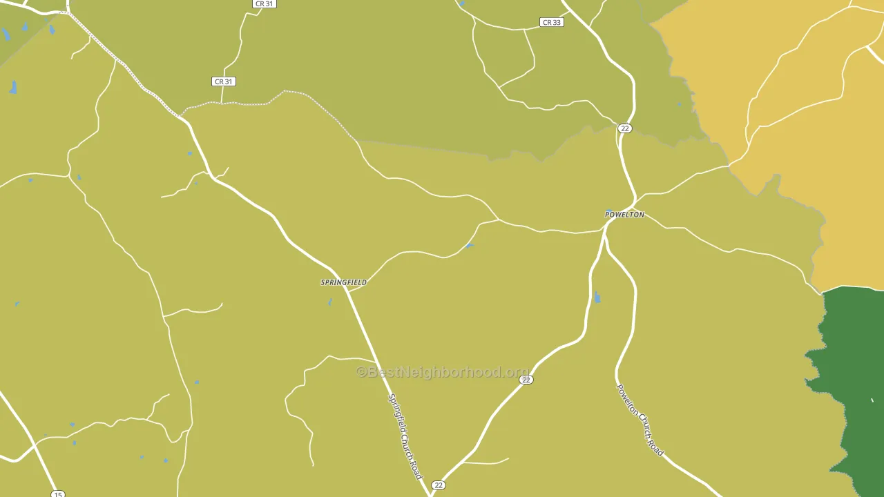 Powelton, GA block-group voter-turnout map