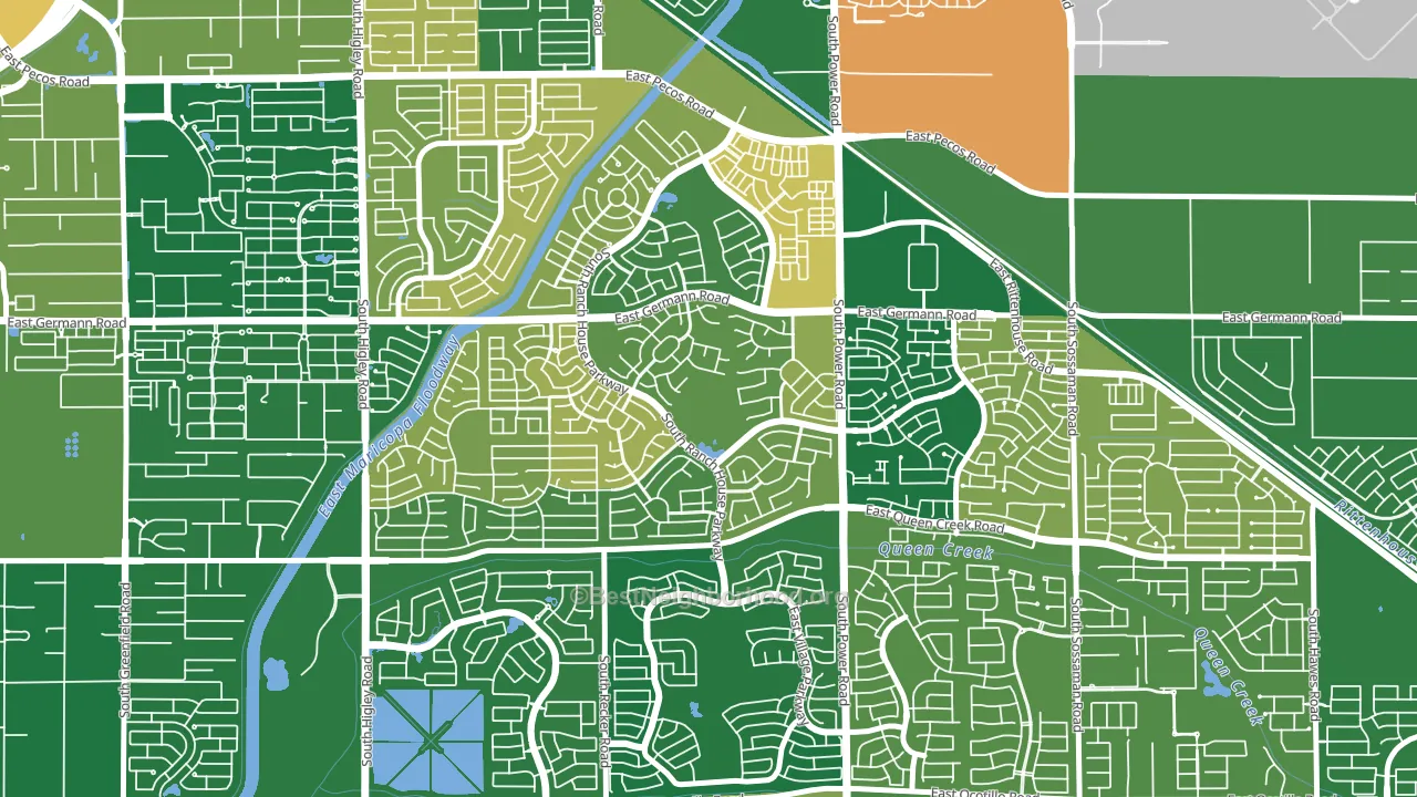 Power Ranch, Gilbert, AZ block-group voter-turnout map