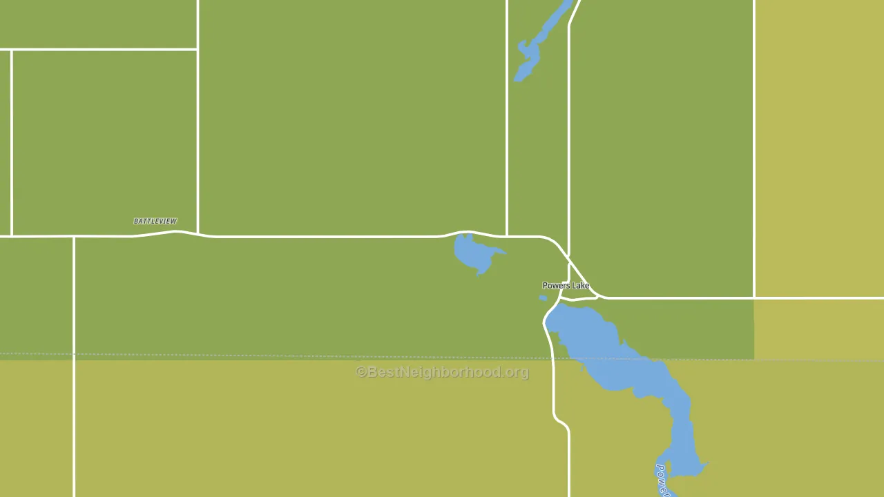 Powers Lake, ND block-group voter-turnout map