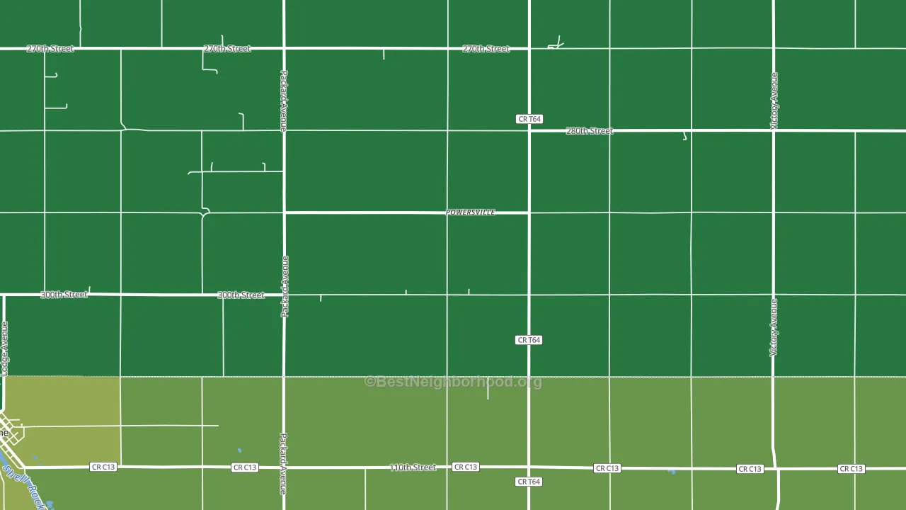 Powersville, IA block-group voter-turnout map