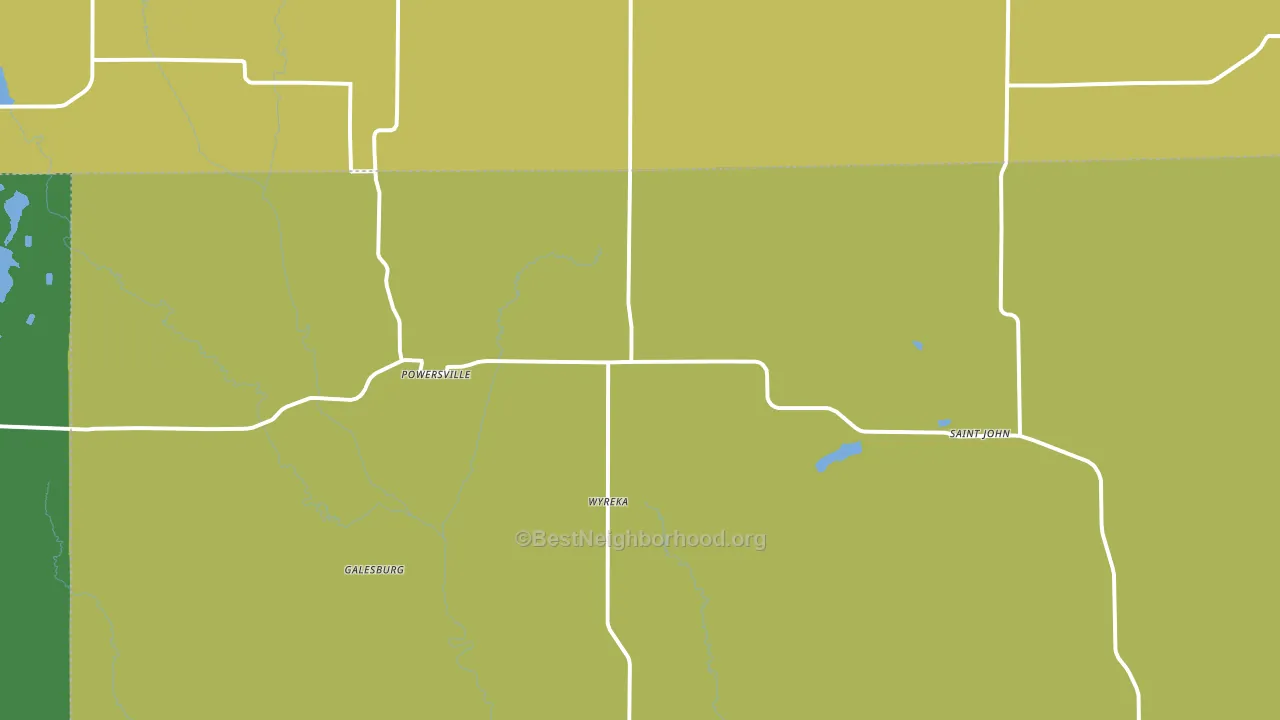 Powersville, MO block-group voter-turnout map