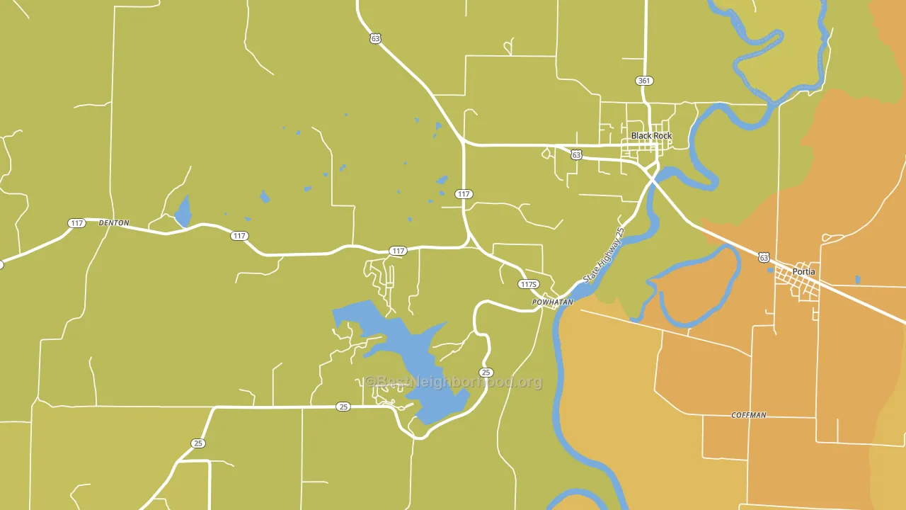Powhatan, AR block-group voter-turnout map