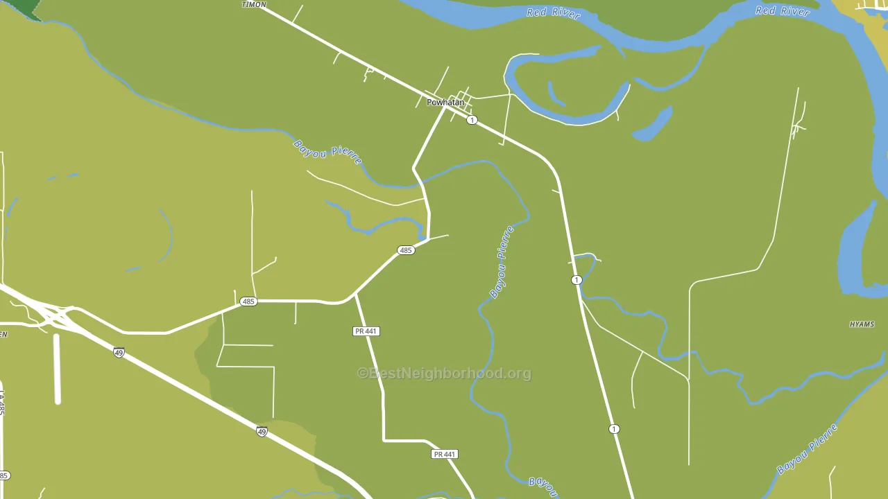 Powhatan, LA block-group voter-turnout map
