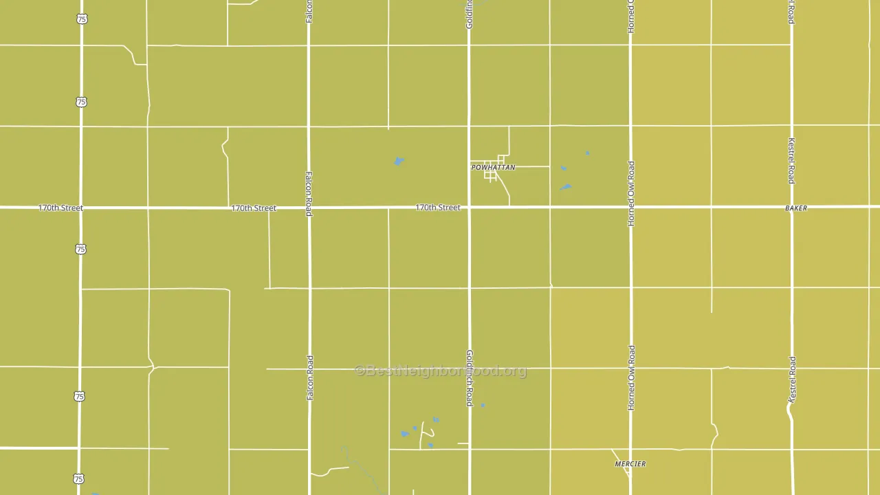 Powhattan, KS block-group voter-turnout map