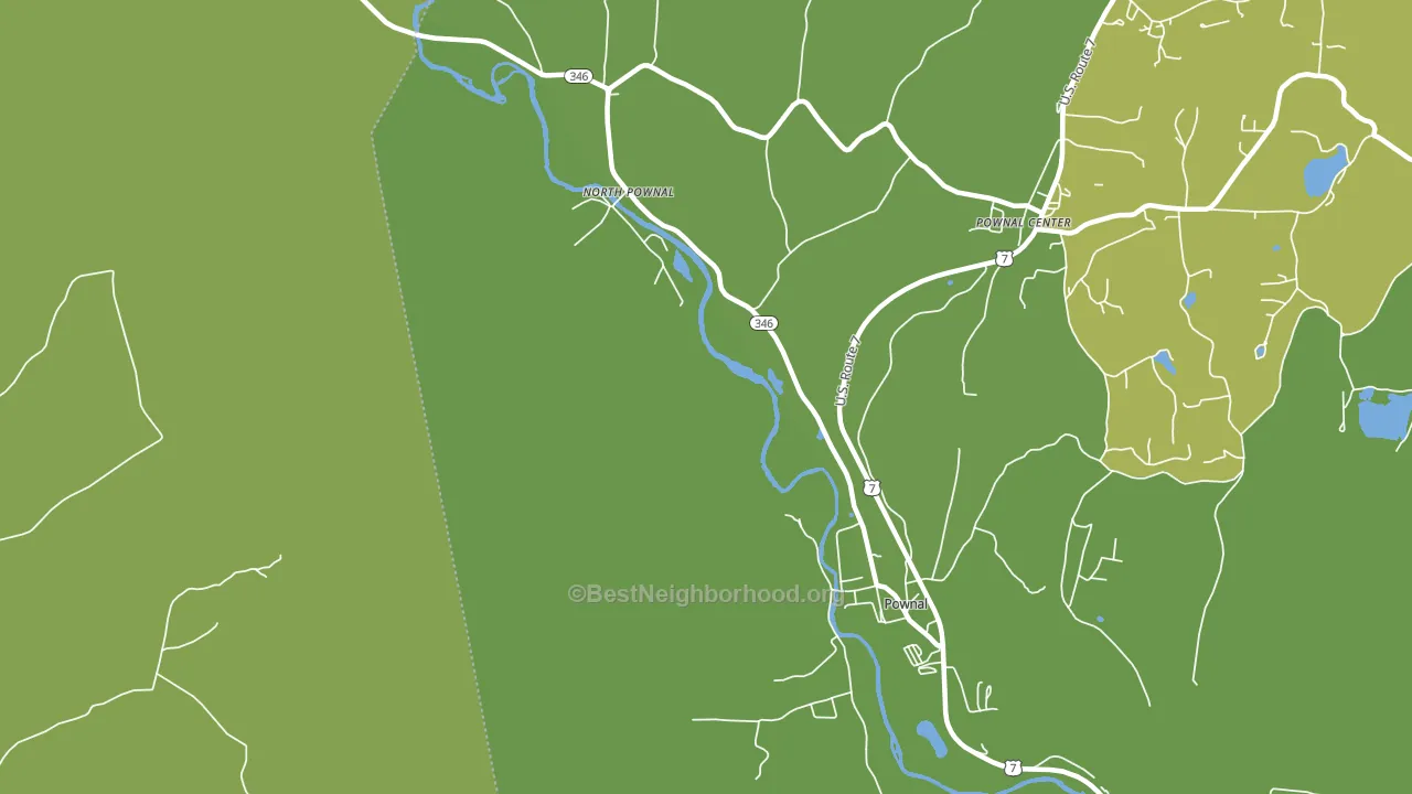 Pownal Center, VT block-group voter-turnout map