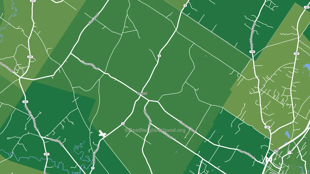 Pownal, ME block-group voter-turnout map