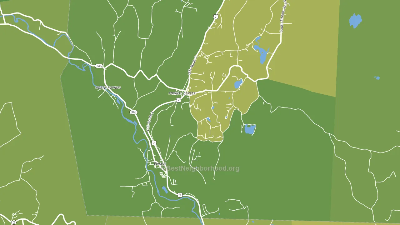 Pownal, VT block-group voter-turnout map