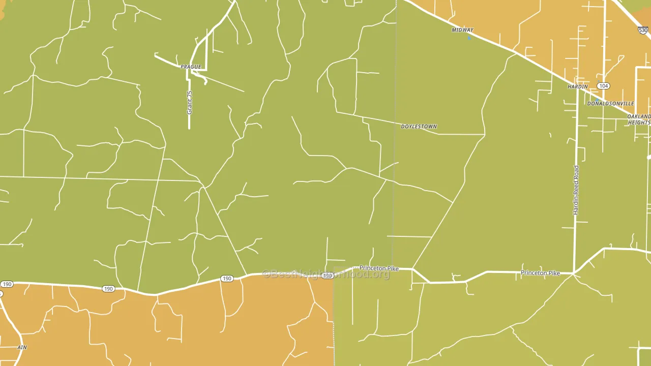 Prague, AR block-group voter-turnout map