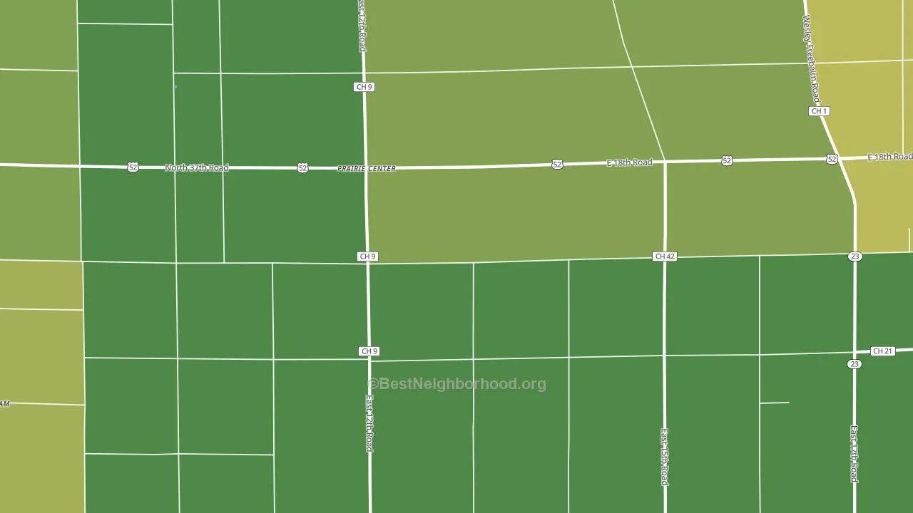 Prairie Center, IL block-group voter-turnout map