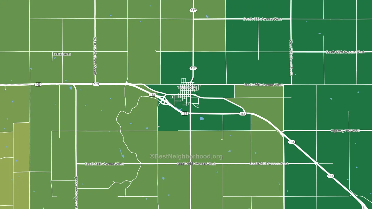 Prairie City, IA block-group voter-turnout map