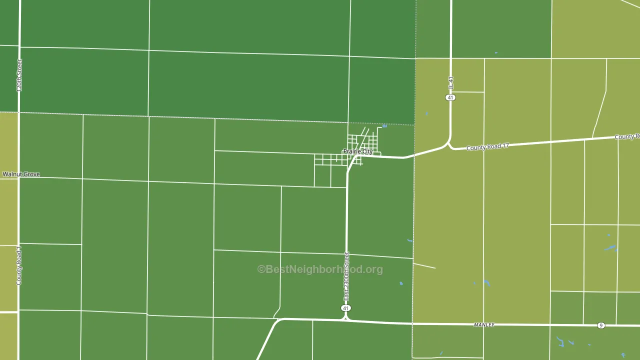 Prairie City, IL block-group voter-turnout map