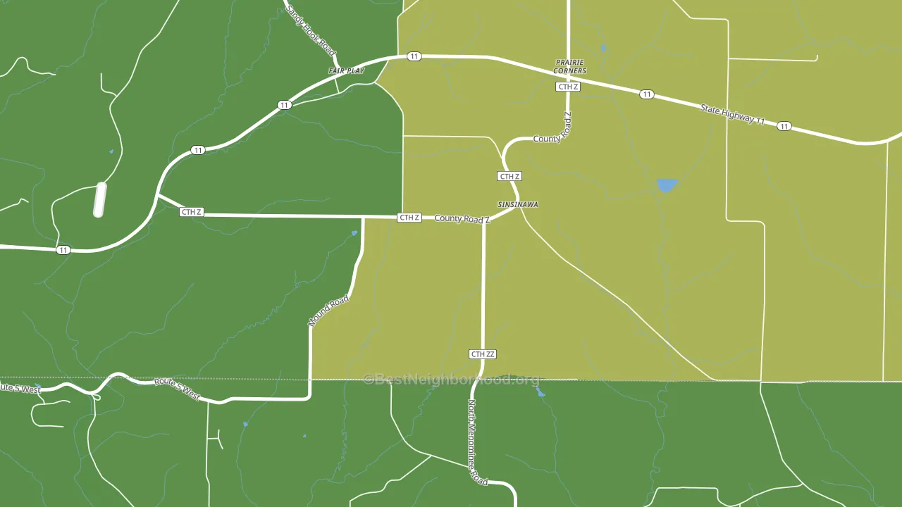 Prairie Corners, WI block-group voter-turnout map