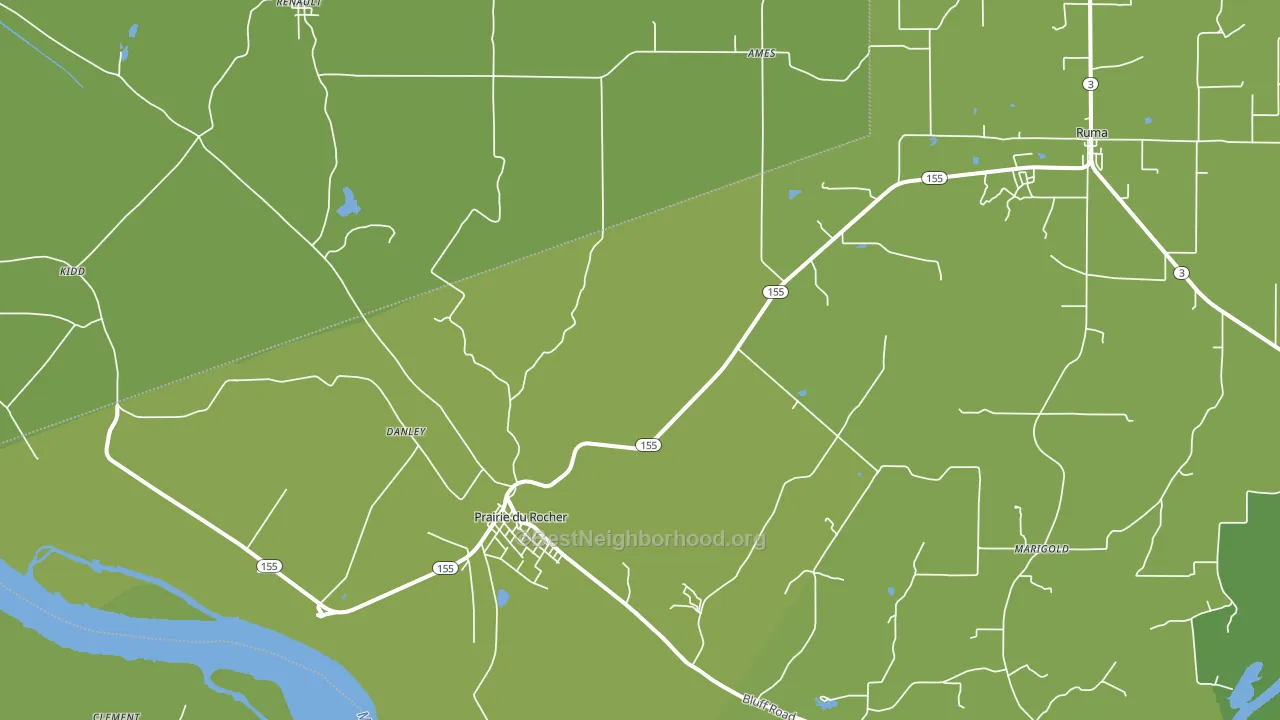 Prairie Du Rocher, IL block-group voter-turnout map