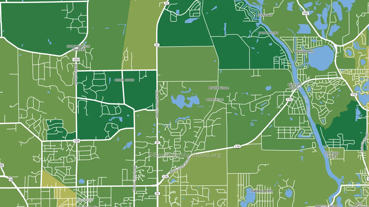 Prairie Grove, IL block-group voter-turnout map