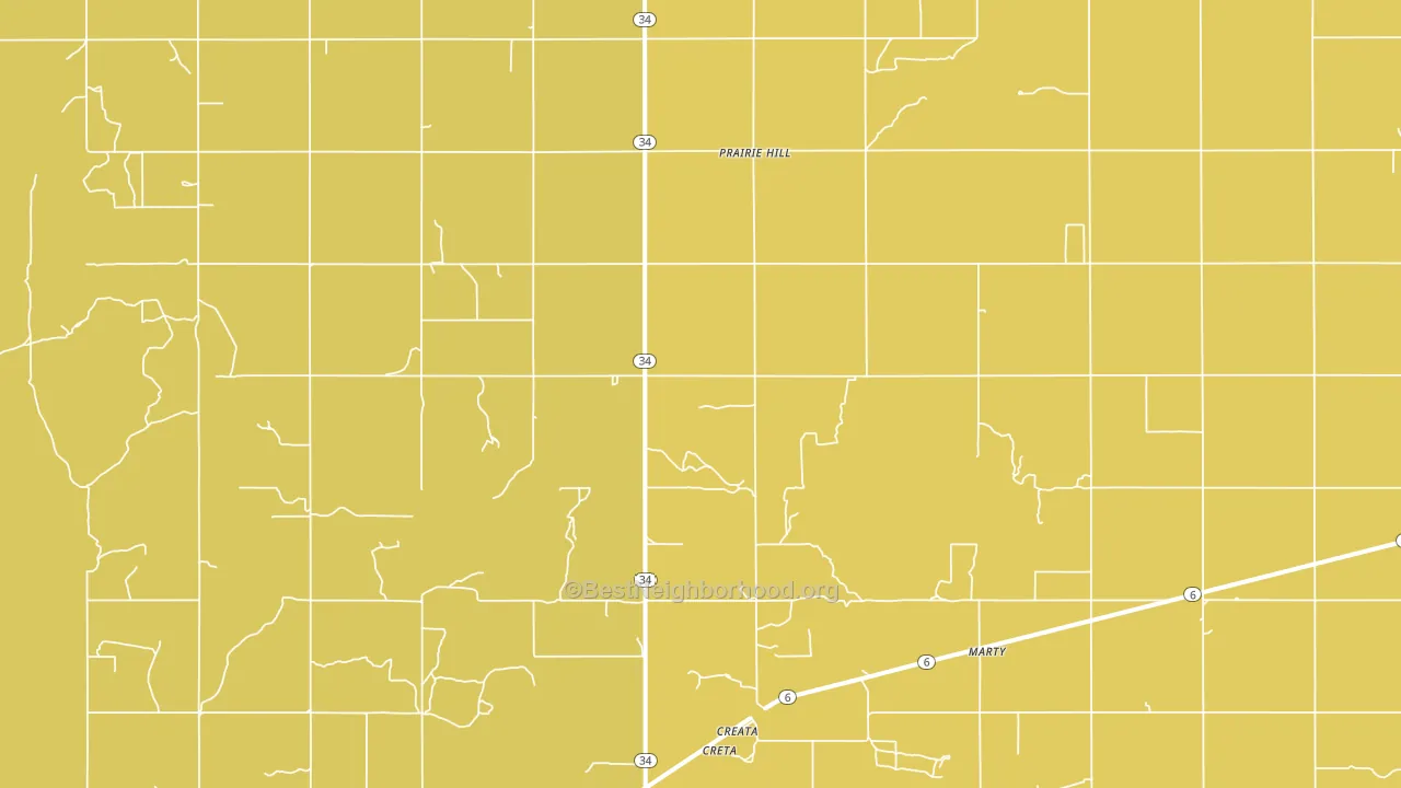 Prairie Hill, OK block-group voter-turnout map