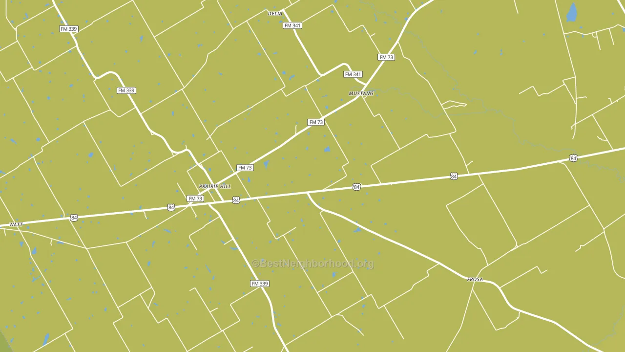 Prairie Hill, TX block-group voter-turnout map