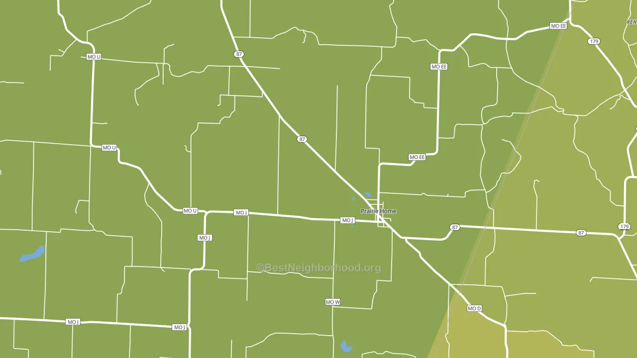 Prairie Home, MO block-group voter-turnout map