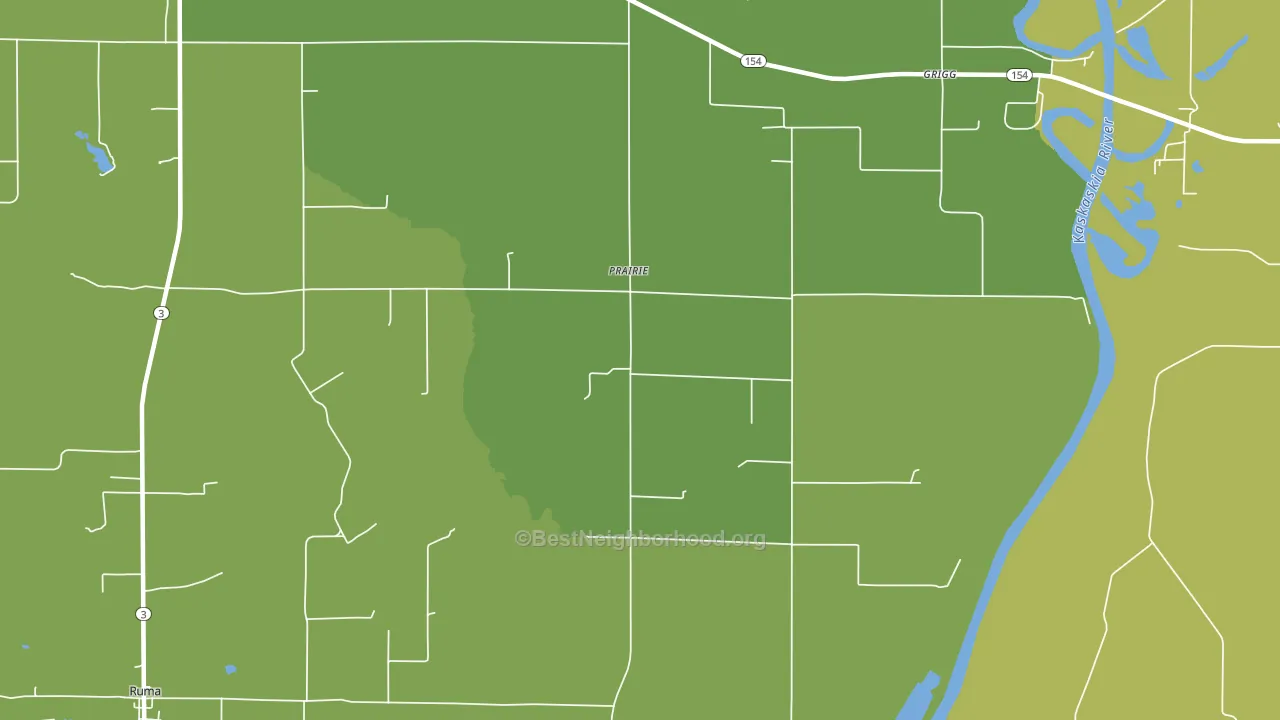 Prairie, IL block-group voter-turnout map