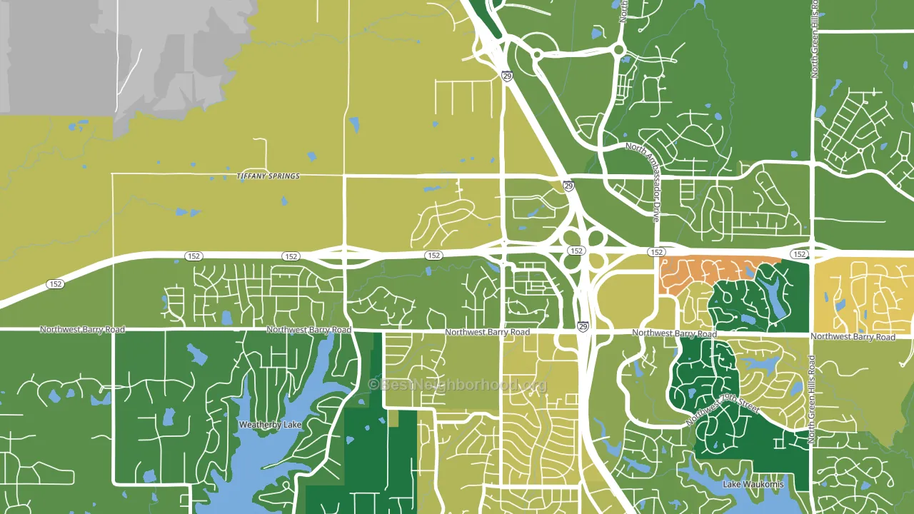 Prairie Point-Wildberry, Kansas City, MO block-group voter-turnout map