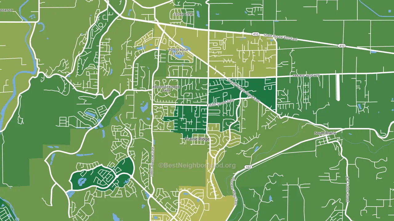 Prairie Ridge, WA block-group voter-turnout map