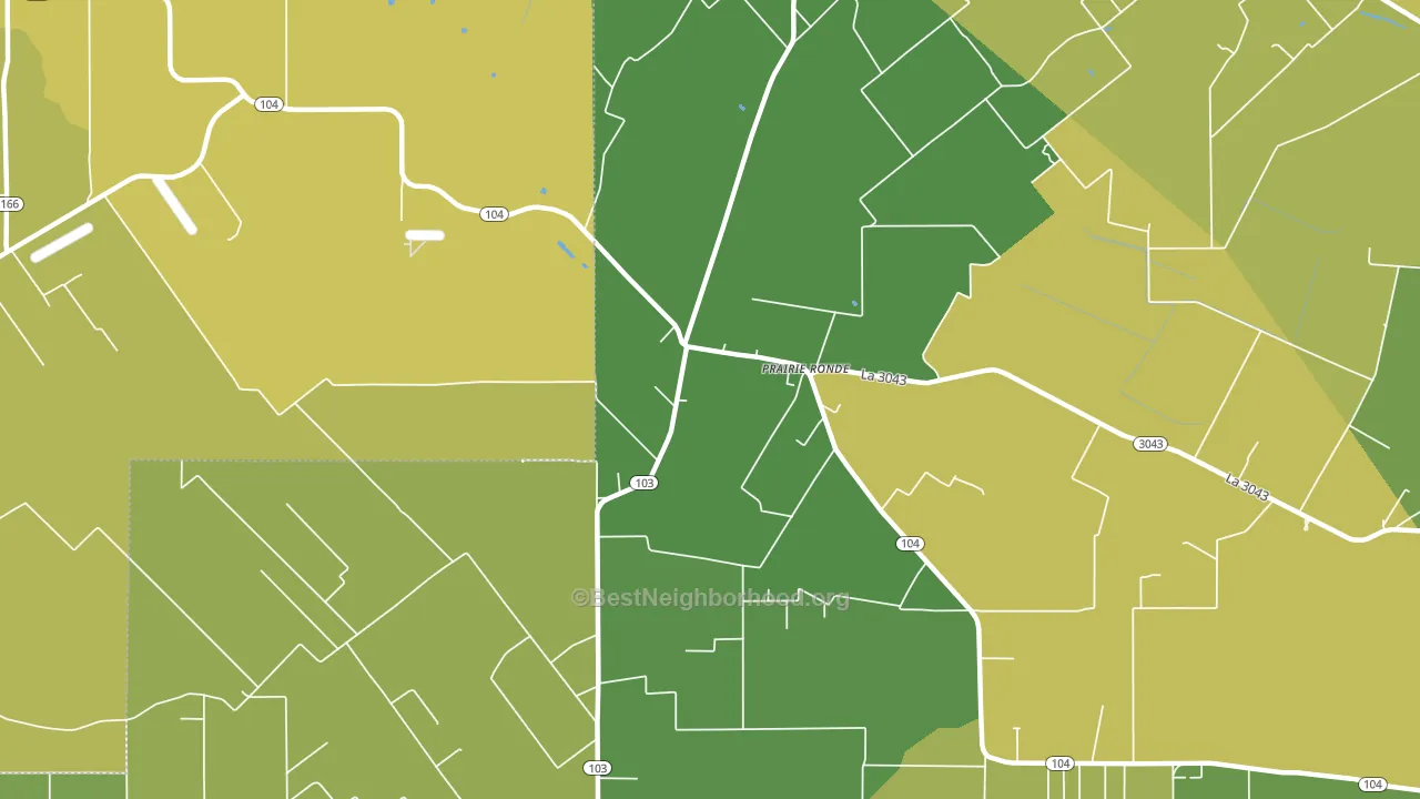 Prairie Ronde, LA block-group voter-turnout map