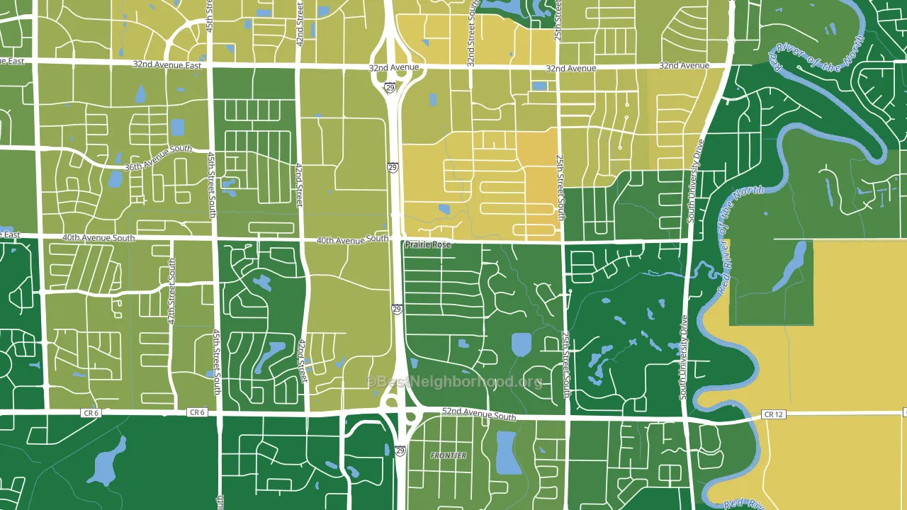 Prairie Rose, ND block-group voter-turnout map