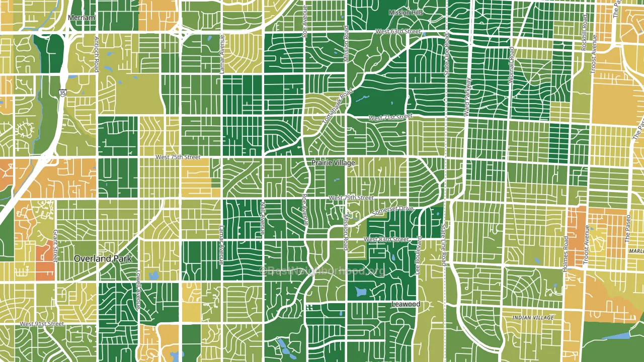Prairie Village, KS block-group voter-turnout map