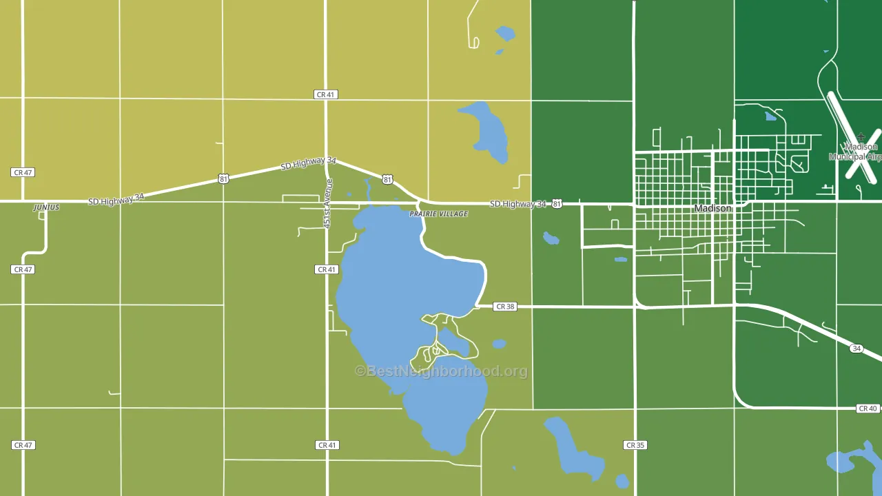 Prairie Village, SD block-group voter-turnout map