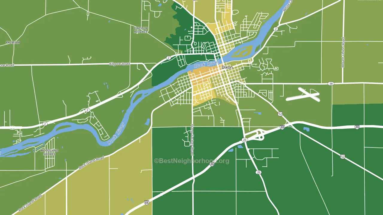 Prairieville, IL block-group voter-turnout map