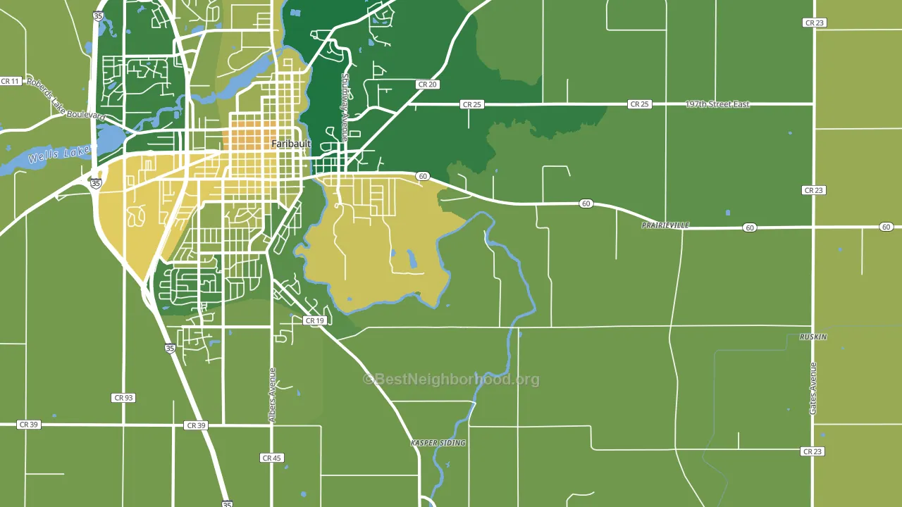 Prairieville, MN block-group voter-turnout map