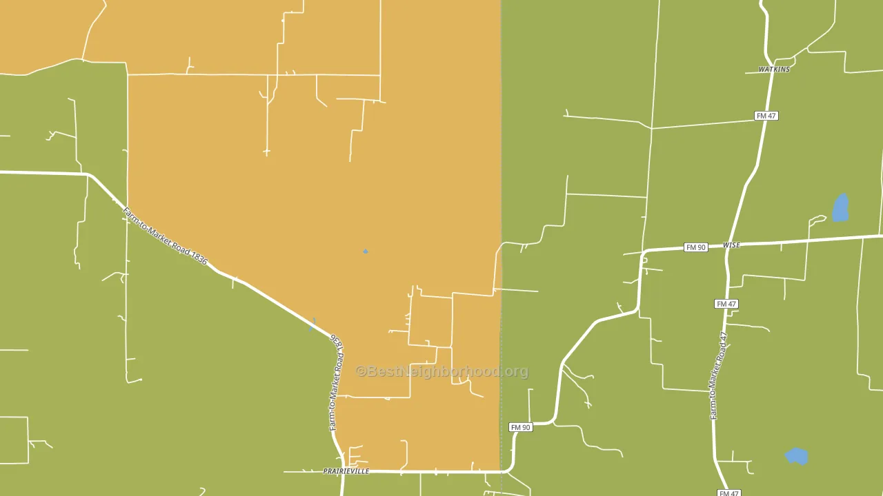 Prairieville, TX block-group voter-turnout map