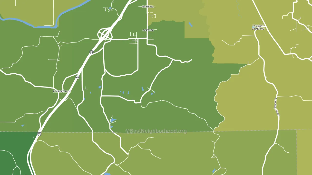 Prather, IN block-group voter-turnout map
