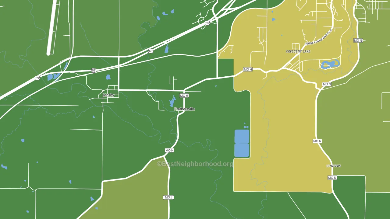 Prathersville, MO block-group voter-turnout map