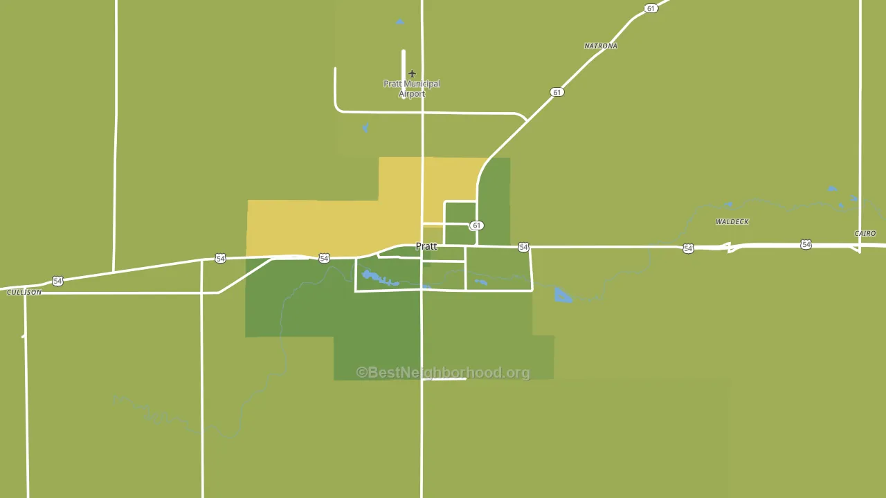 Pratt County, KS block-group voter-turnout map