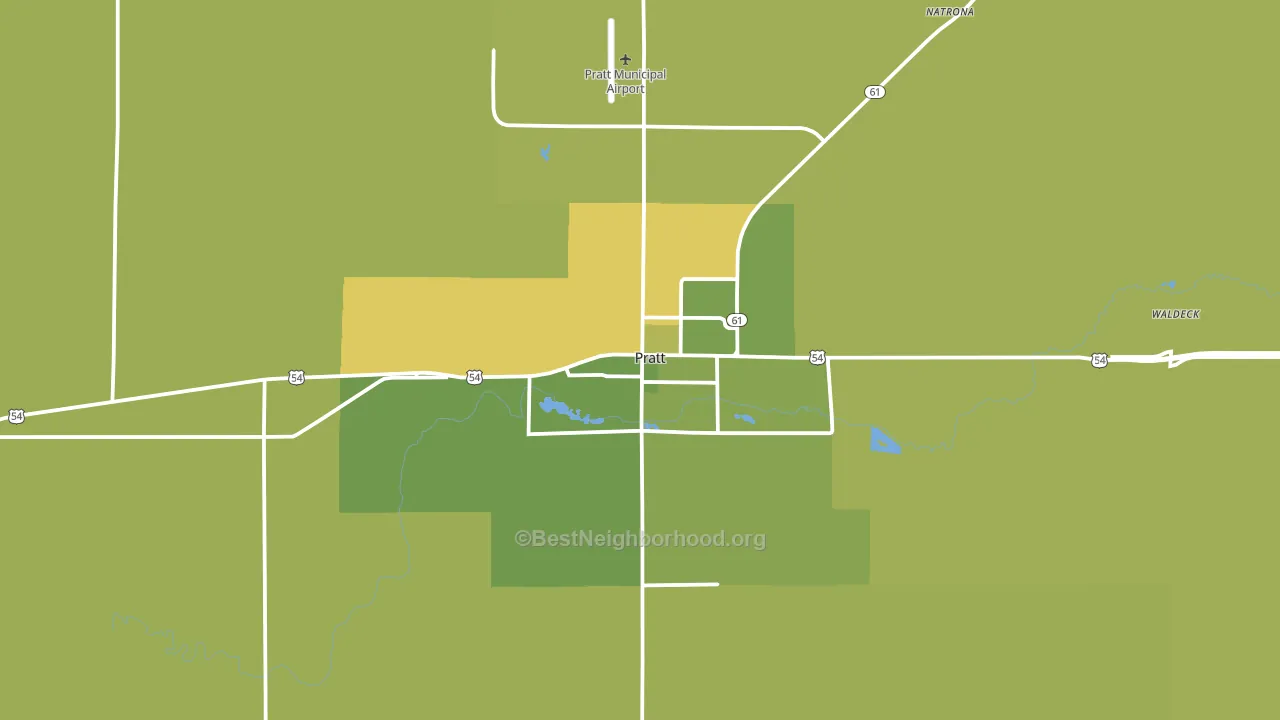 Pratt, KS block-group voter-turnout map