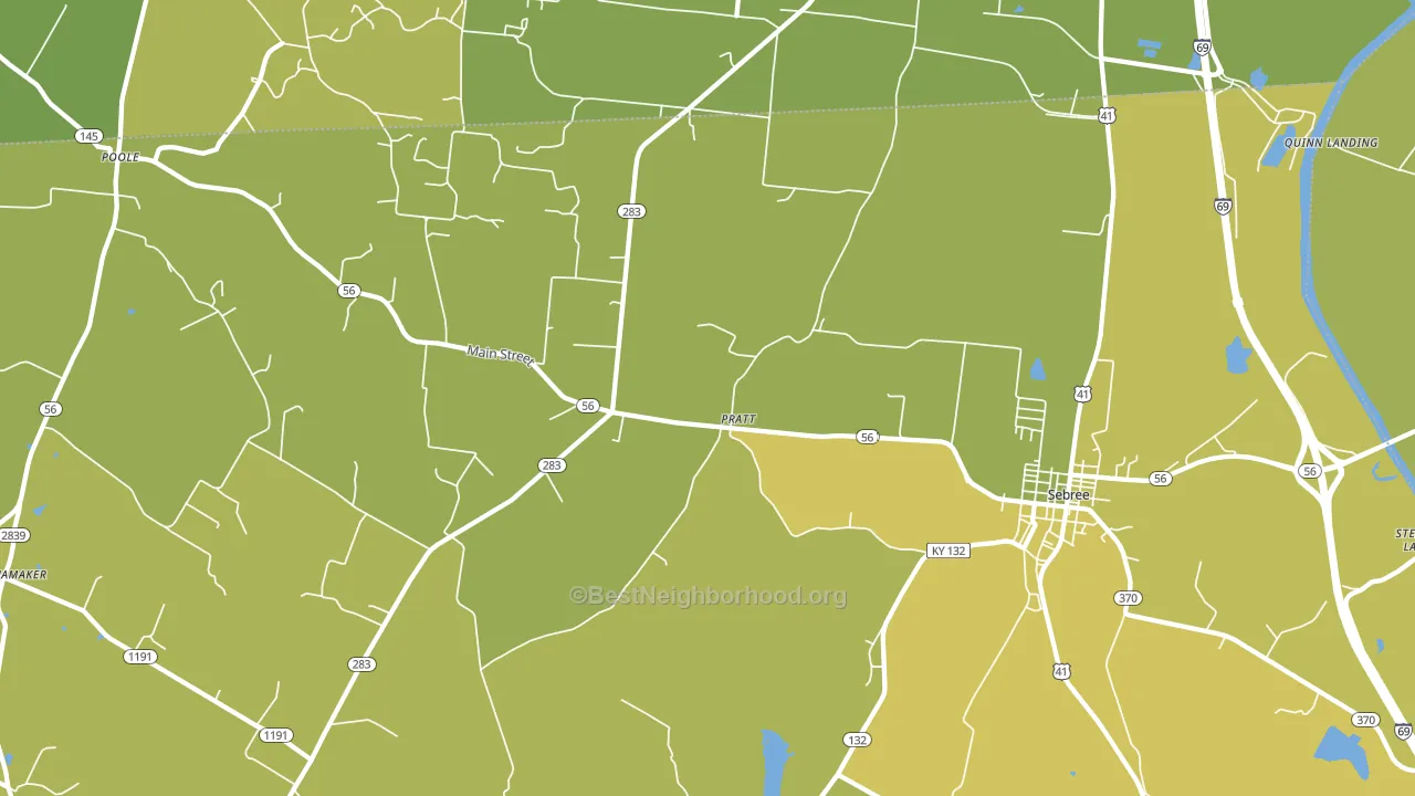 Pratt, KY block-group voter-turnout map