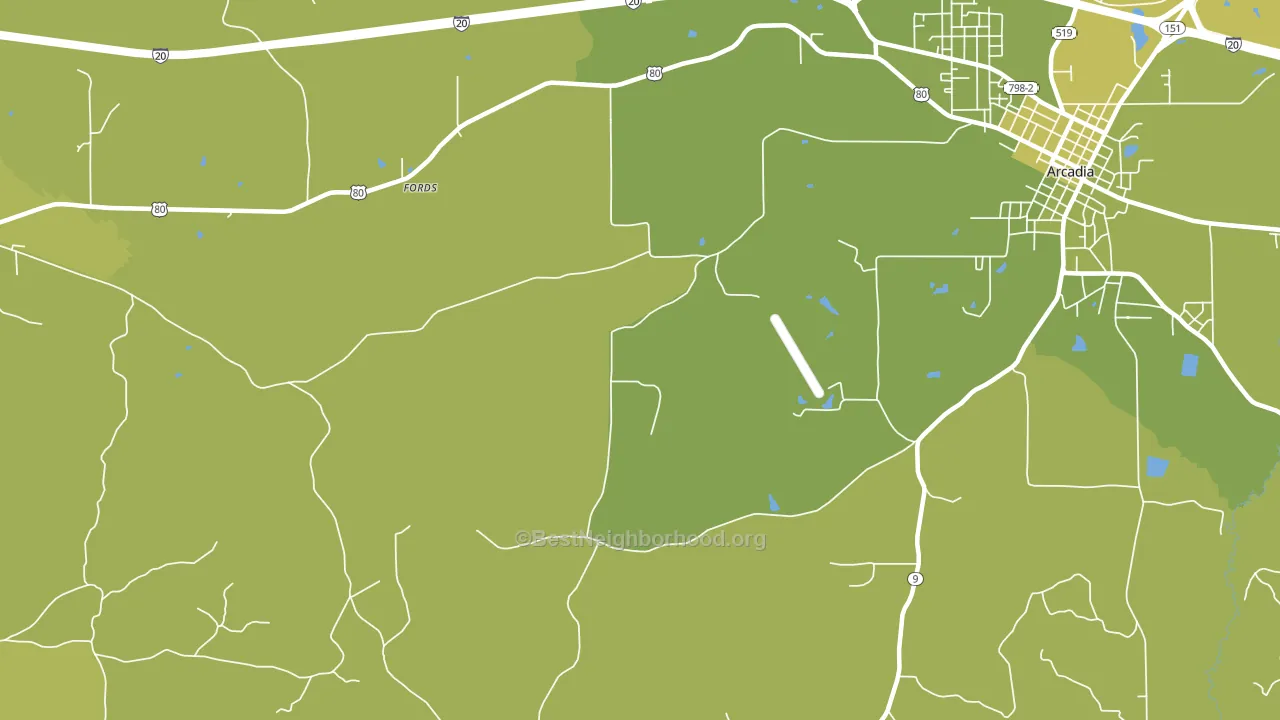 Pratt, LA block-group voter-turnout map