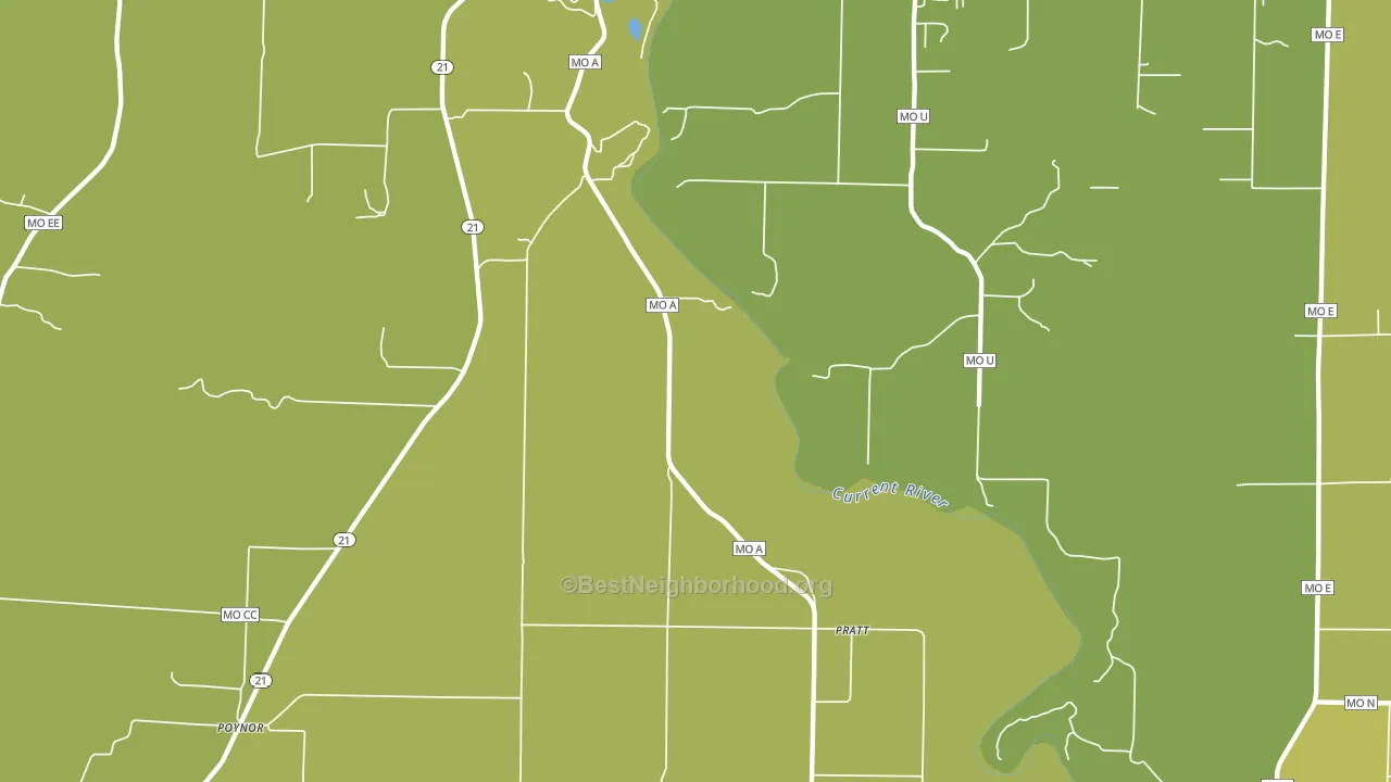 Pratt, MO block-group voter-turnout map