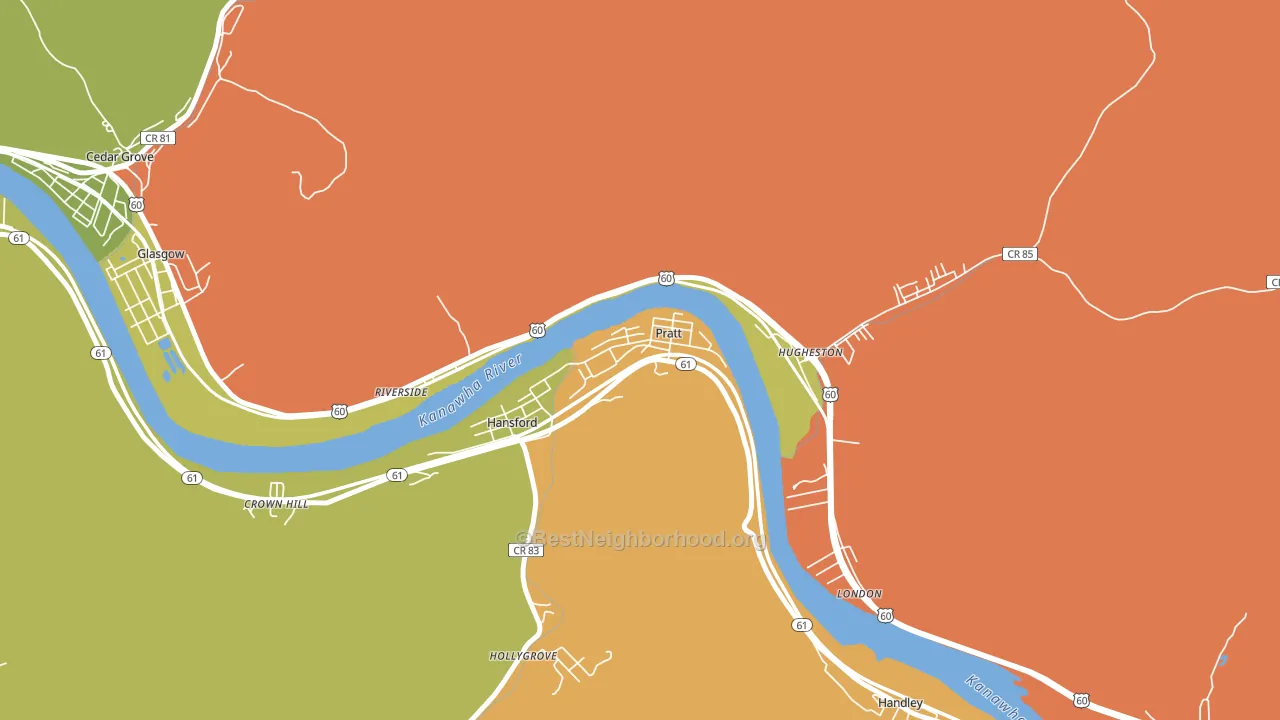 Pratt, WV block-group voter-turnout map
