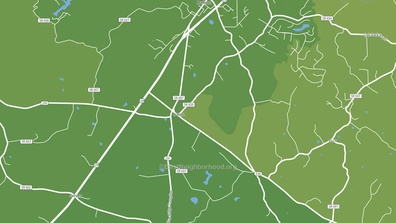 Pratts, VA block-group voter-turnout map