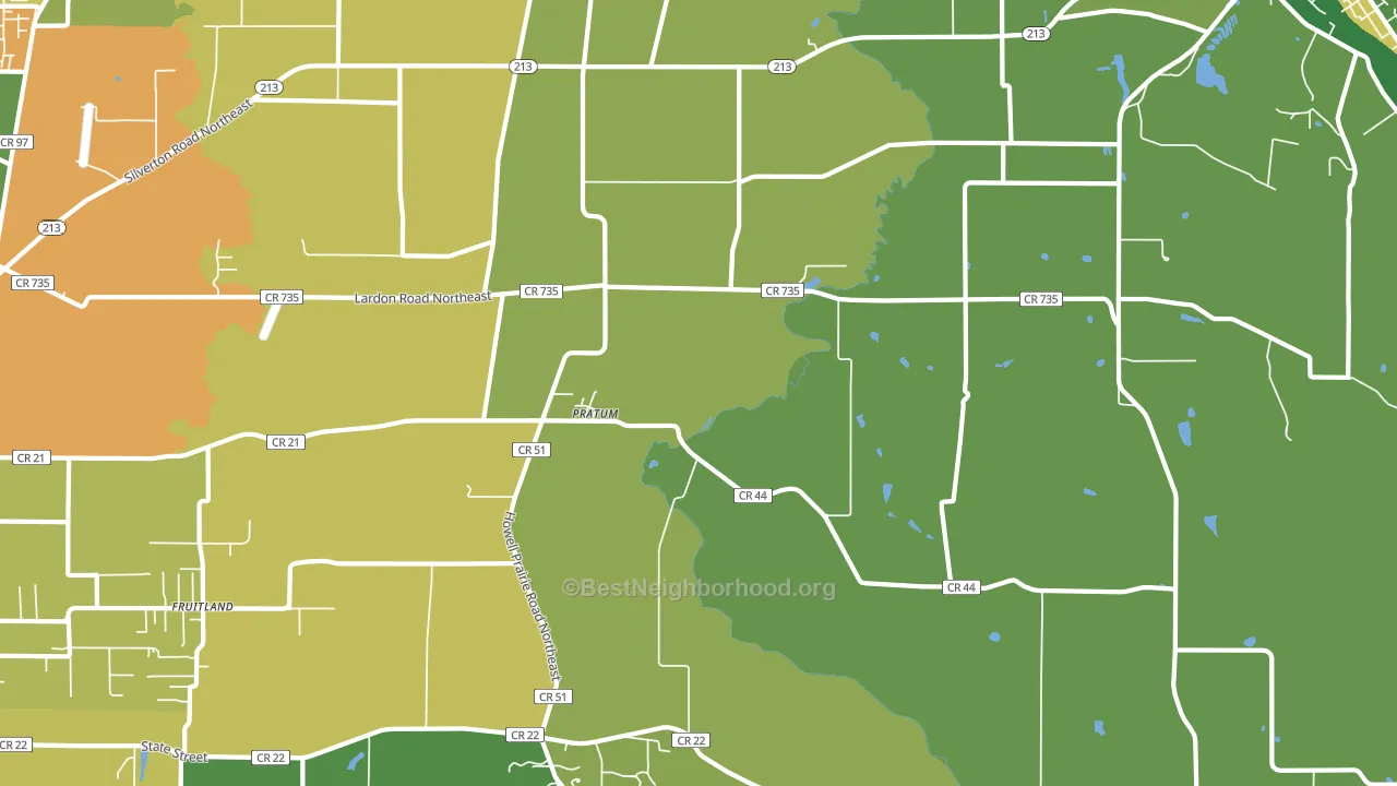 Pratum, OR block-group voter-turnout map